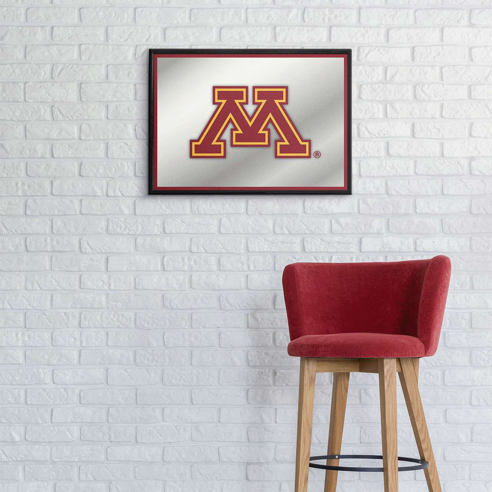 Minnesota Golden Gophers Framed Mirrored Wall Sign - Maroon Edge