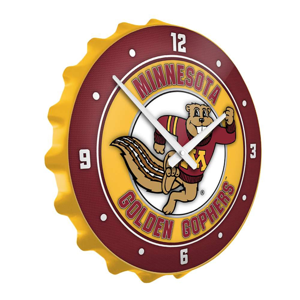 Minnesota Golden Gophers Goldy - Bottle Cap Wall Clock - Gold