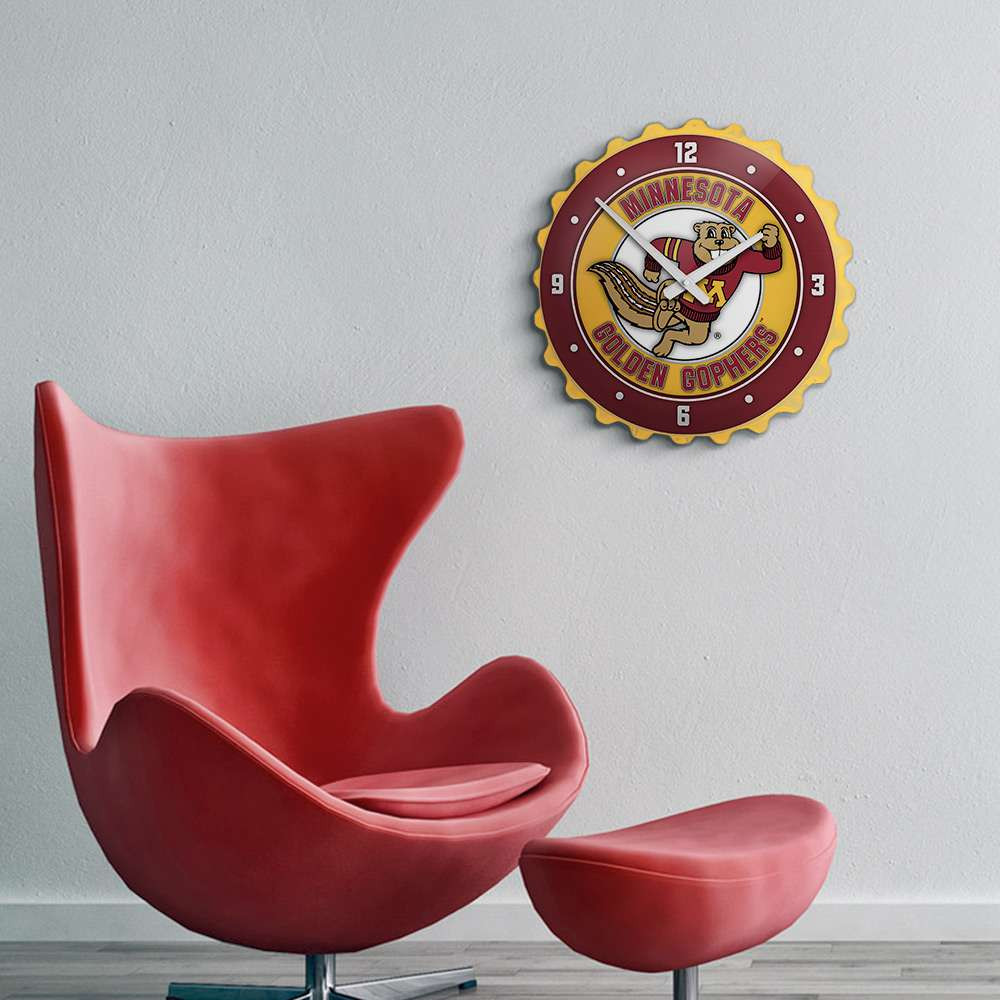 Minnesota Golden Gophers Goldy - Bottle Cap Wall Clock - Gold