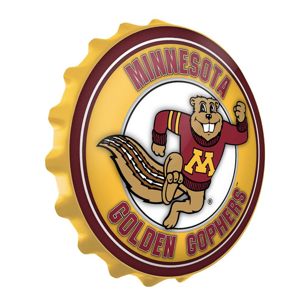 Minnesota Golden Gophers Goldy - Bottle Cap Wall Sign - Gold