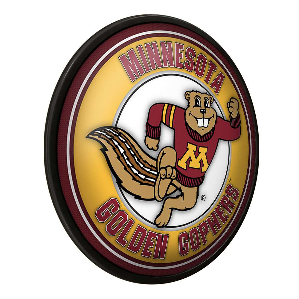 Minnesota Golden Gophers Goldy - Modern Disc Wall Sign - Black Frame