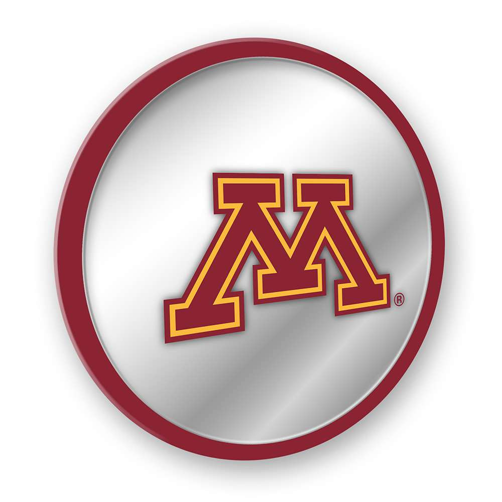 Minnesota Golden Gophers Modern Disc Mirrored Wall Sign - Maroon Frame