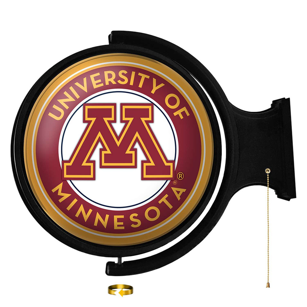 Minnesota Golden Gophers Original Round Rotating Lighted Wall Sign | The Fan-Brand | NCMINN-115-01