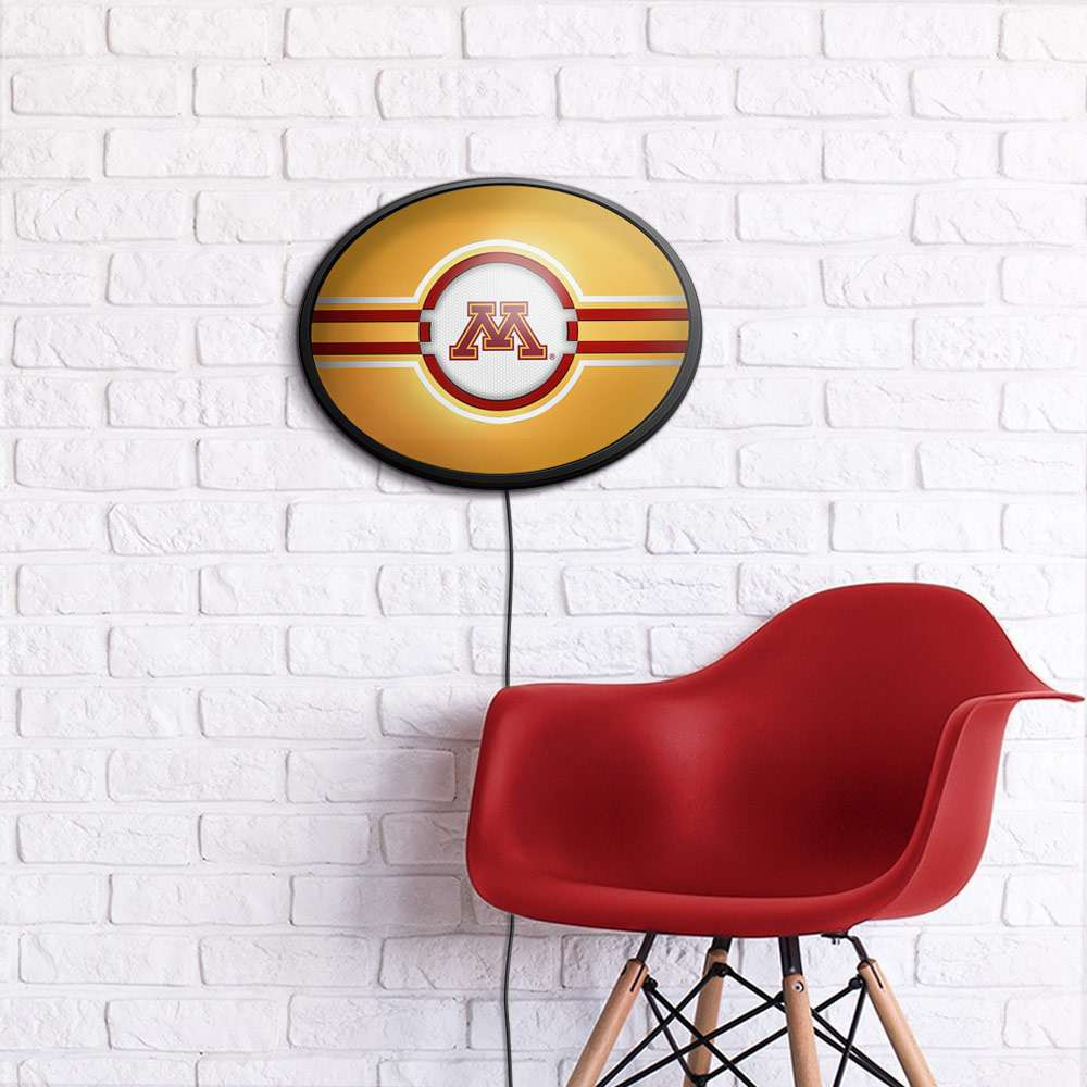 Minnesota Golden Gophers Oval Slimline Lighted Wall Signs - Gold