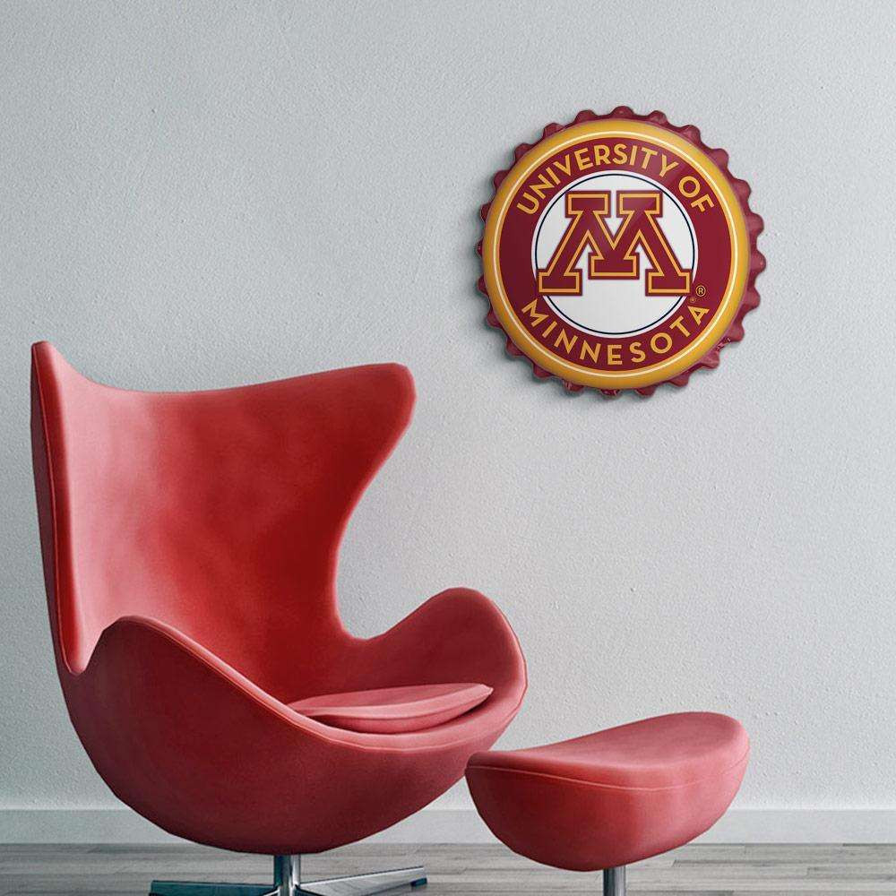 Minnesota Golden Gophers Round Bottle Cap Wall Sign - Maroon