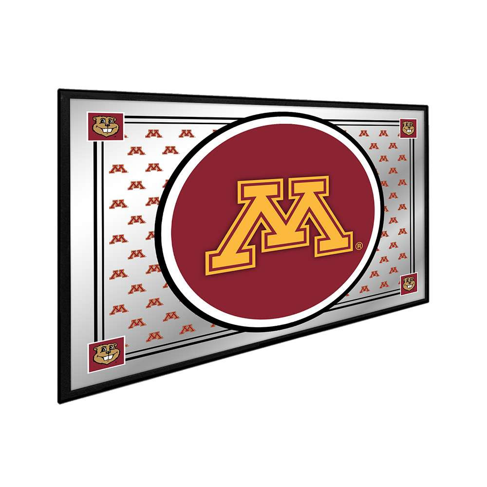 Minnesota Golden Gophers Team Spirit - Framed Mirrored Wall Sign - Mirrored