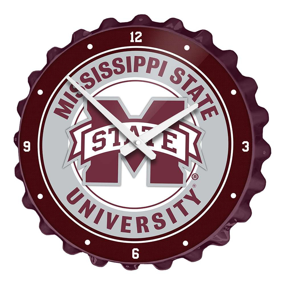 Mississippi State Bulldogs Mascot - Bottle Cap Wall Clock | The Fan-Brand | NCMSST-540-02