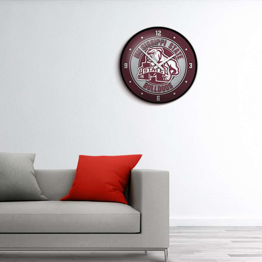 Mississippi State Bulldogs Mascot - Modern Disc Wall Clock - Black