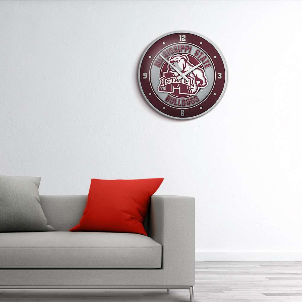 Mississippi State Bulldogs Mascot - Modern Disc Wall Clock - Gray