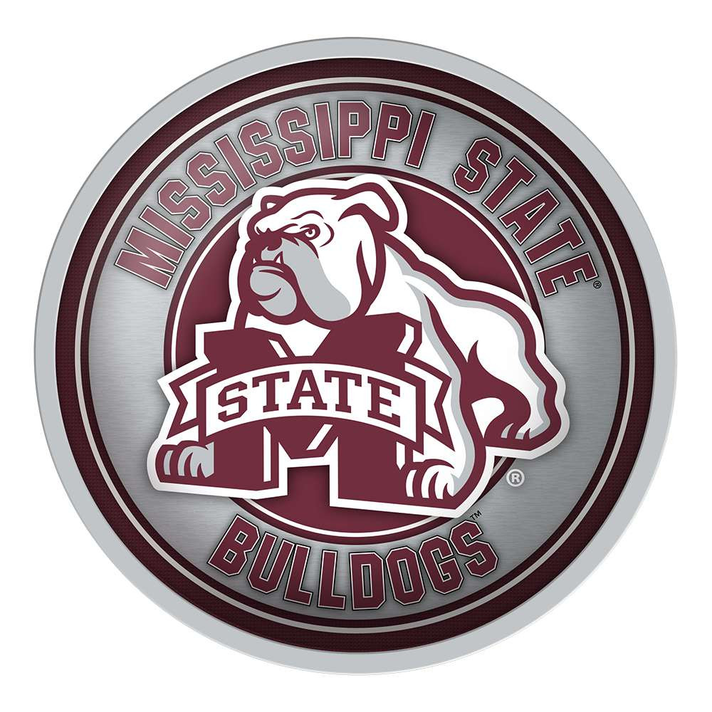 Mississippi State Bulldogs Mascot - Modern Disc Wall Sign - Gray | The Fan-Brand | NCMSST-230-02B