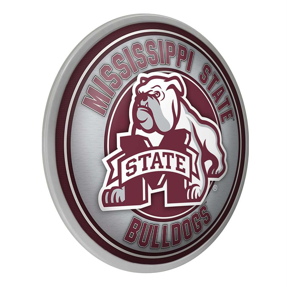 Mississippi State Bulldogs Mascot - Modern Disc Wall Sign - Gray
