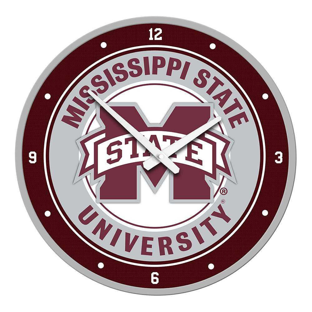 Mississippi State Bulldogs Modern Disc Wall Clock | The Fan-Brand | NCMSST-510-01