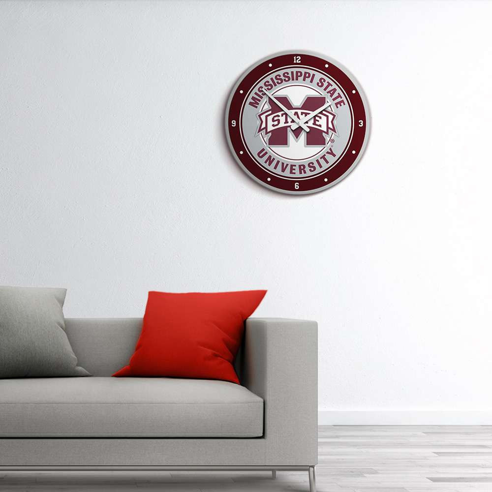 Mississippi State Bulldogs Modern Disc Wall Clock