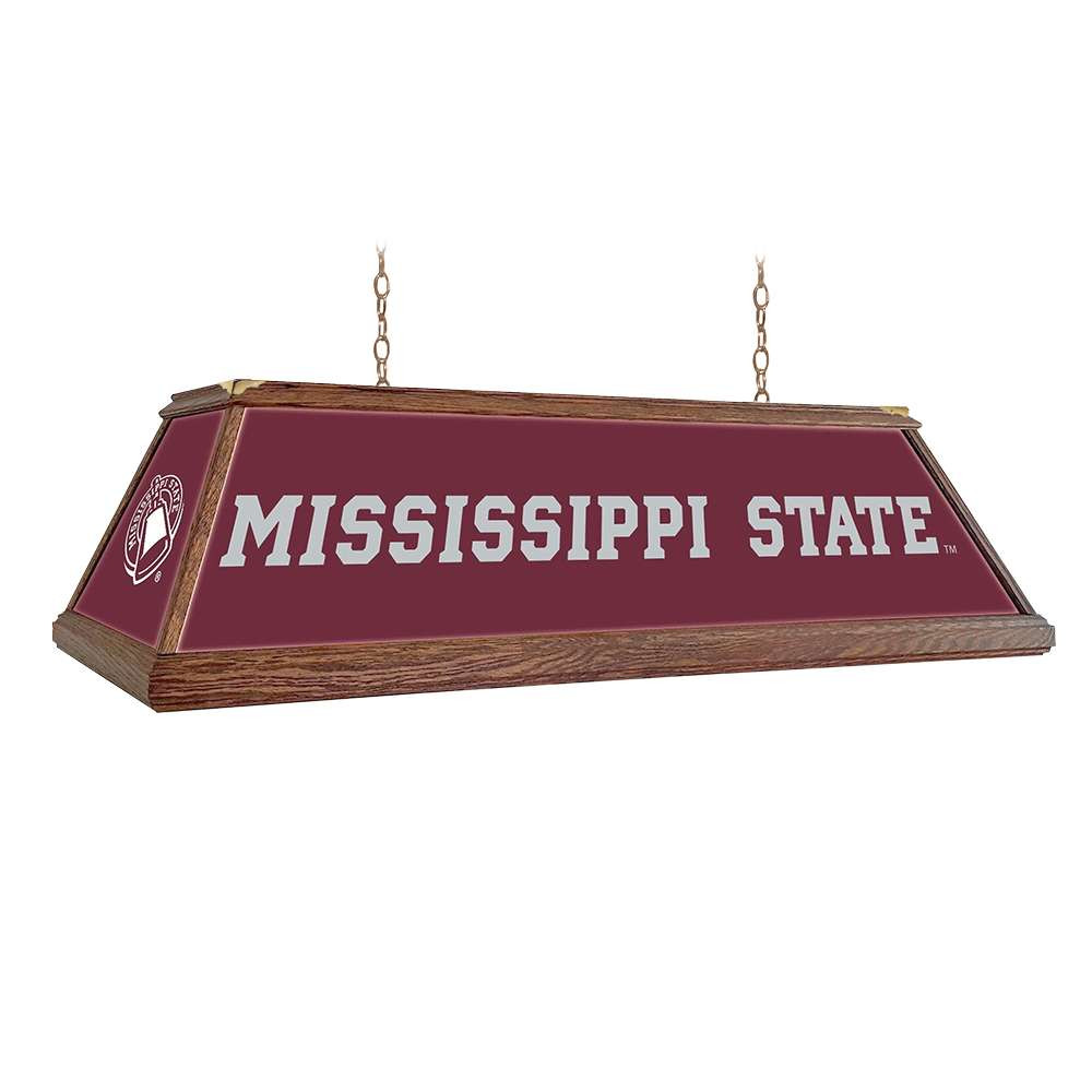 Mississippi State Bulldogs Premium Wood Pool Table Light - Maroon / Bell Logo | The Fan-Brand | NCMSST-330-01A