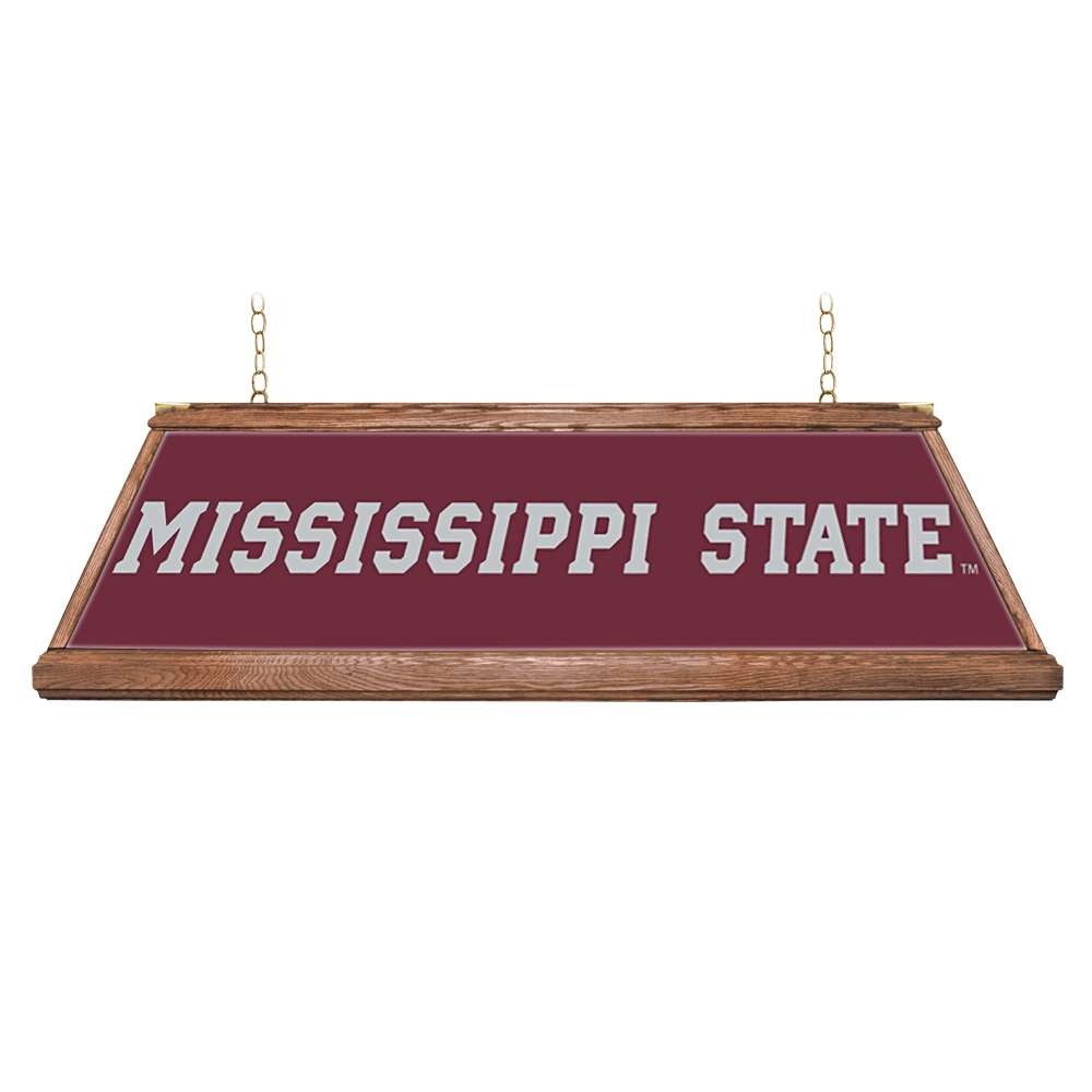 Mississippi State Bulldogs Premium Wood Pool Table Light - Maroon / Bell Logo