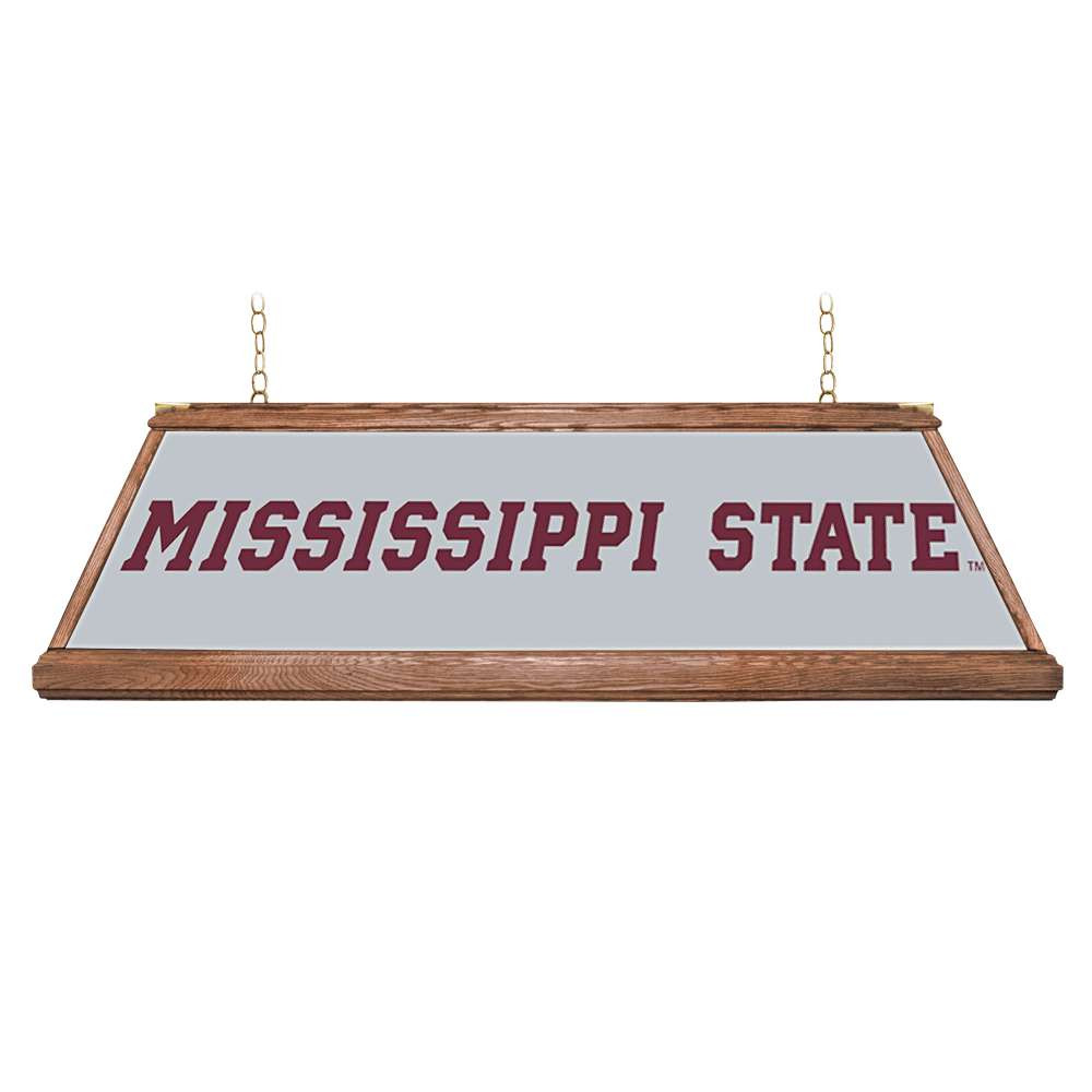 Mississippi State Bulldogs Premium Wood Pool Table Light - Silver / Dog Logo