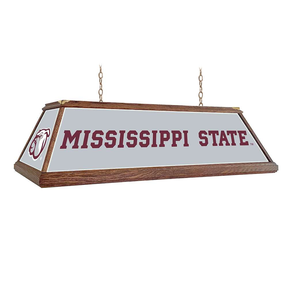 Mississippi State Bulldogs Premium Wood Pool Table Light - Silver / Dog Logo | The Fan-Brand | NCMSST-330-01B