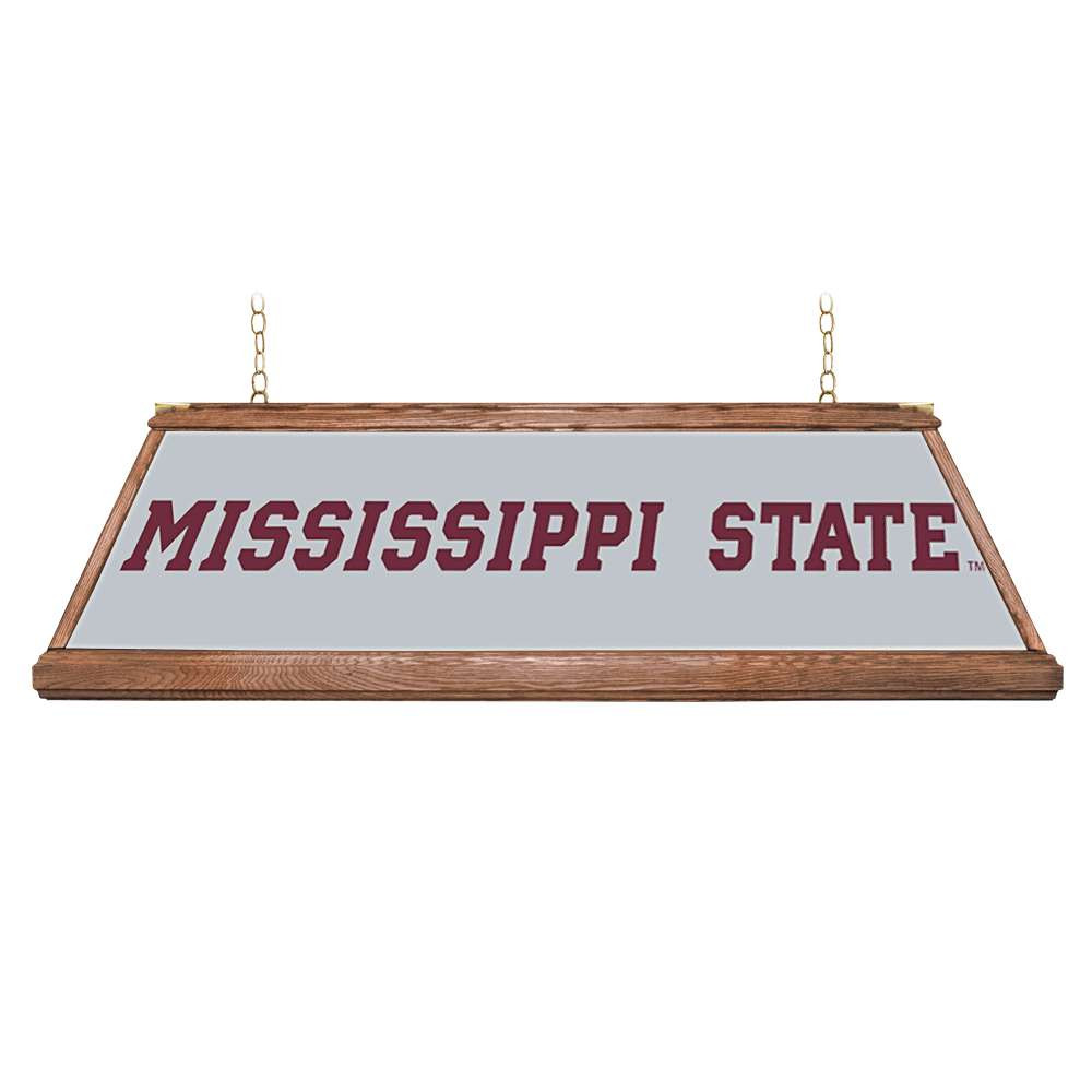 Mississippi State Bulldogs Premium Wood Pool Table Light - Silver / Logo