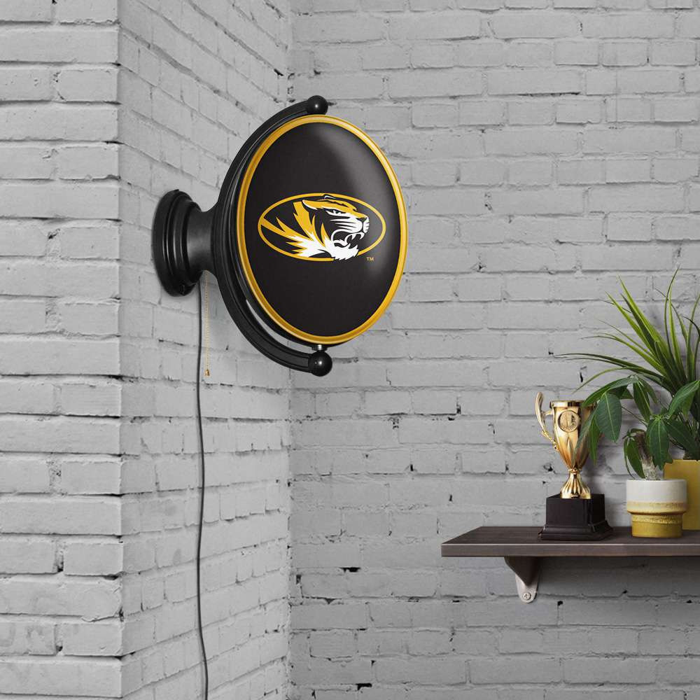 Missouri Tigers Original Oval Rotating Lighted Wall Sign - Black