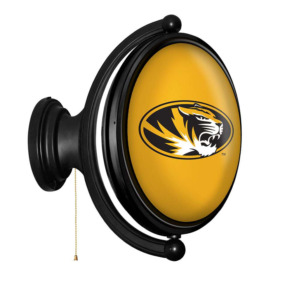 Missouri Tigers Original Oval Rotating Lighted Wall Sign - Gold