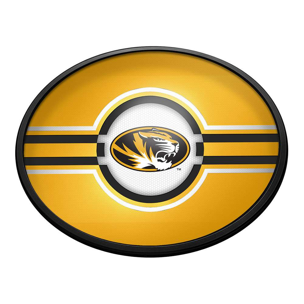 Missouri Tigers Oval Slimline Lighted Wall Sign - Gold | The Fan-Brand | NCMISU-140-01B