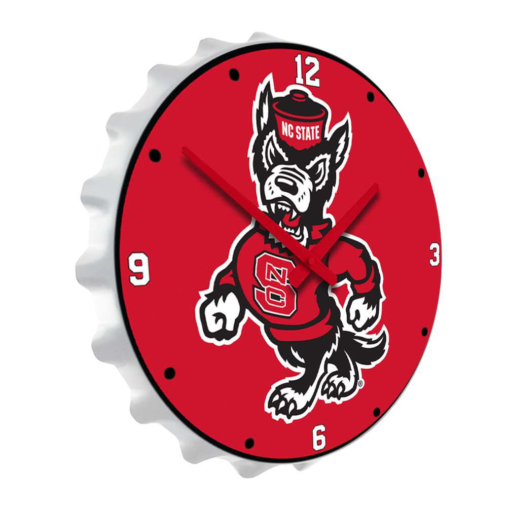 NC State Wolfpack Mascot - Bottle Cap Wall Clock
