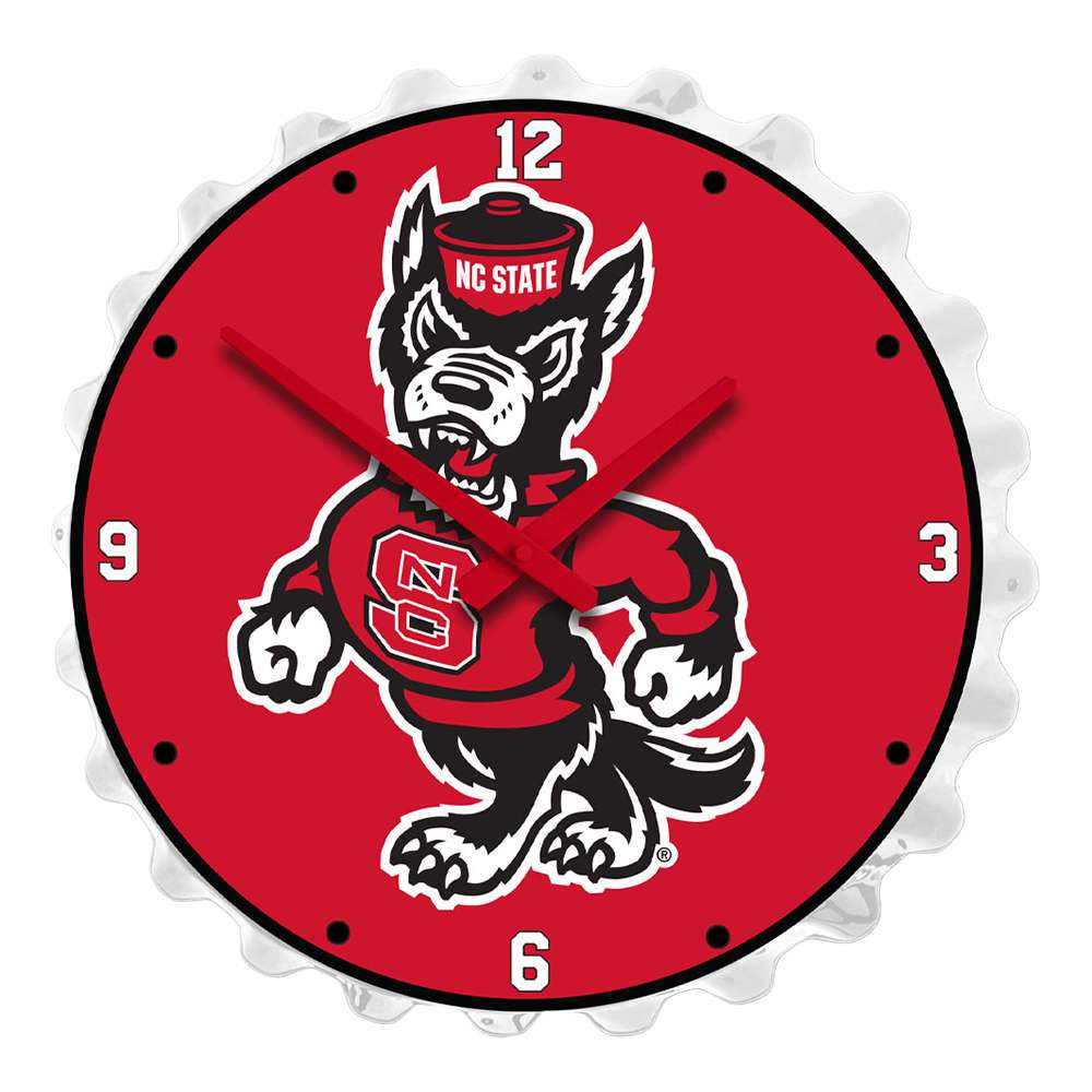 NC State Wolfpack Mascot - Bottle Cap Wall Clock | The Fan-Brand | NCNCST-540-04