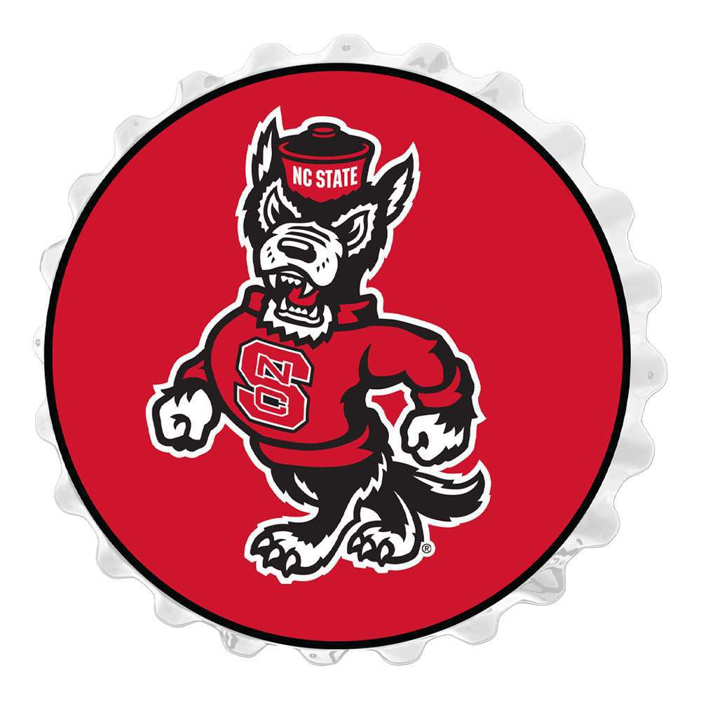 NC State Wolfpack Mascot - Bottle Cap Wall Sign | The Fan-Brand | NCNCST-210-04