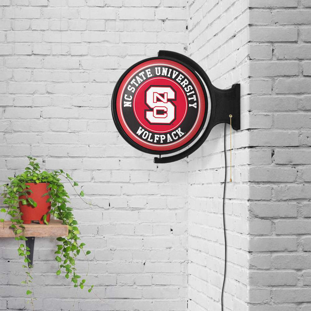NC State Wolfpack Original Round Rotating Lighted Wall Sign