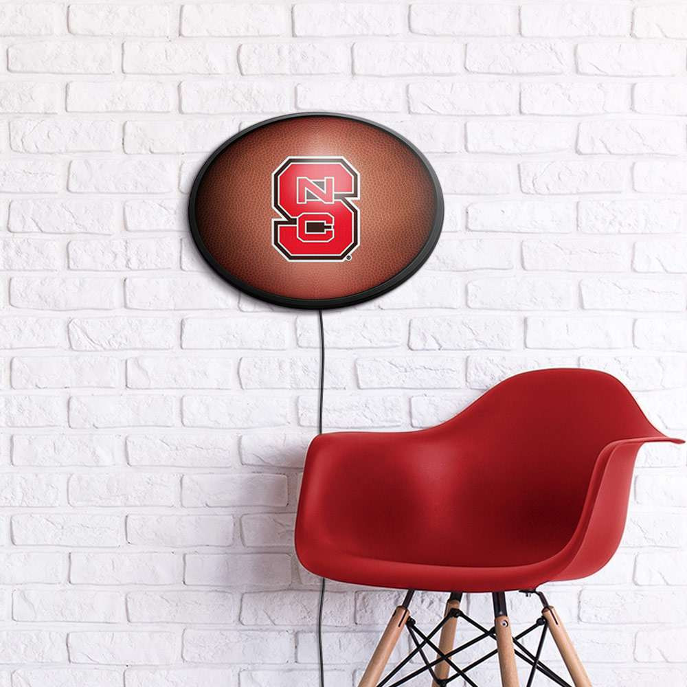 NC State Wolfpack Pigskin - Oval Slimline Lighted Wall Sign