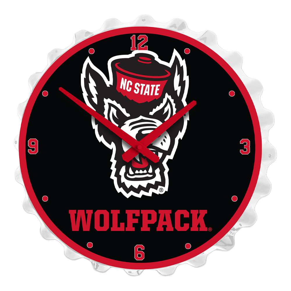 NC State Wolfpack Tuffy - Bottle Cap Wall Clock | The Fan-Brand | NCNCST-540-03