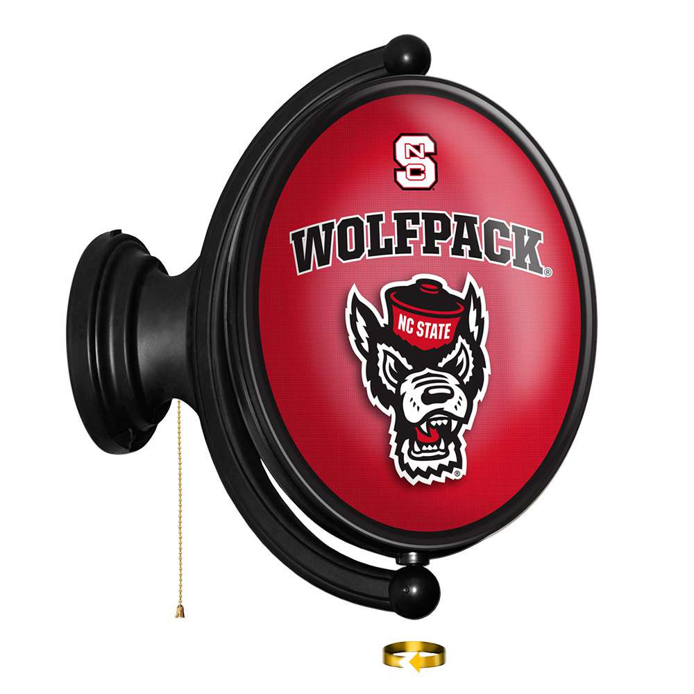 NC State Wolfpack Tuffy's Face - Original Oval Rotating Lighted Wall Sign | The Fan-Brand | NCNCST-125-03