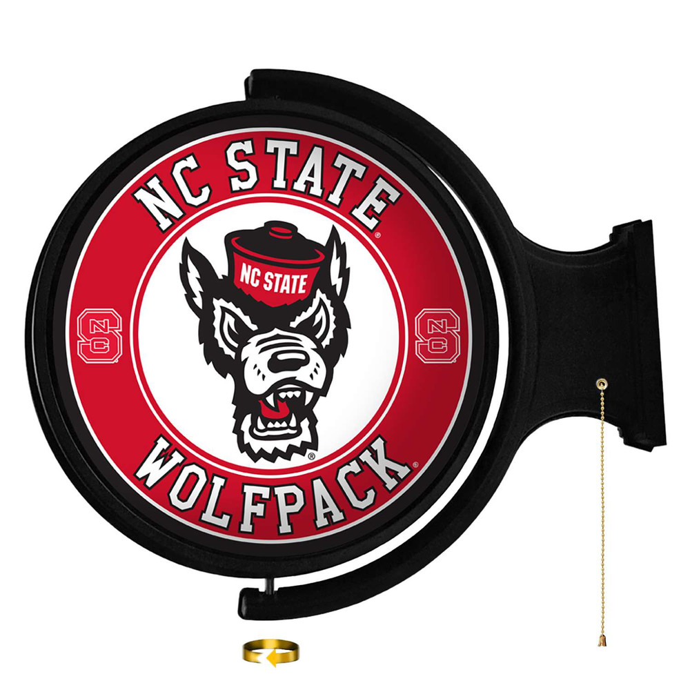 NC State Wolfpack Tuffy's Face - Original Round Rotating Lighted Wall Sign | The Fan-Brand | NCNCST-115-03