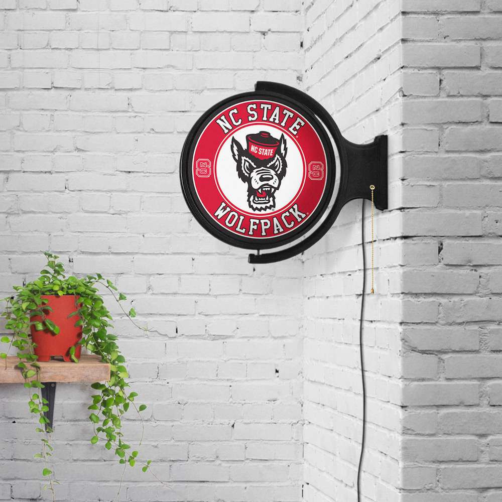 NC State Wolfpack Tuffy's Face - Original Round Rotating Lighted Wall Sign