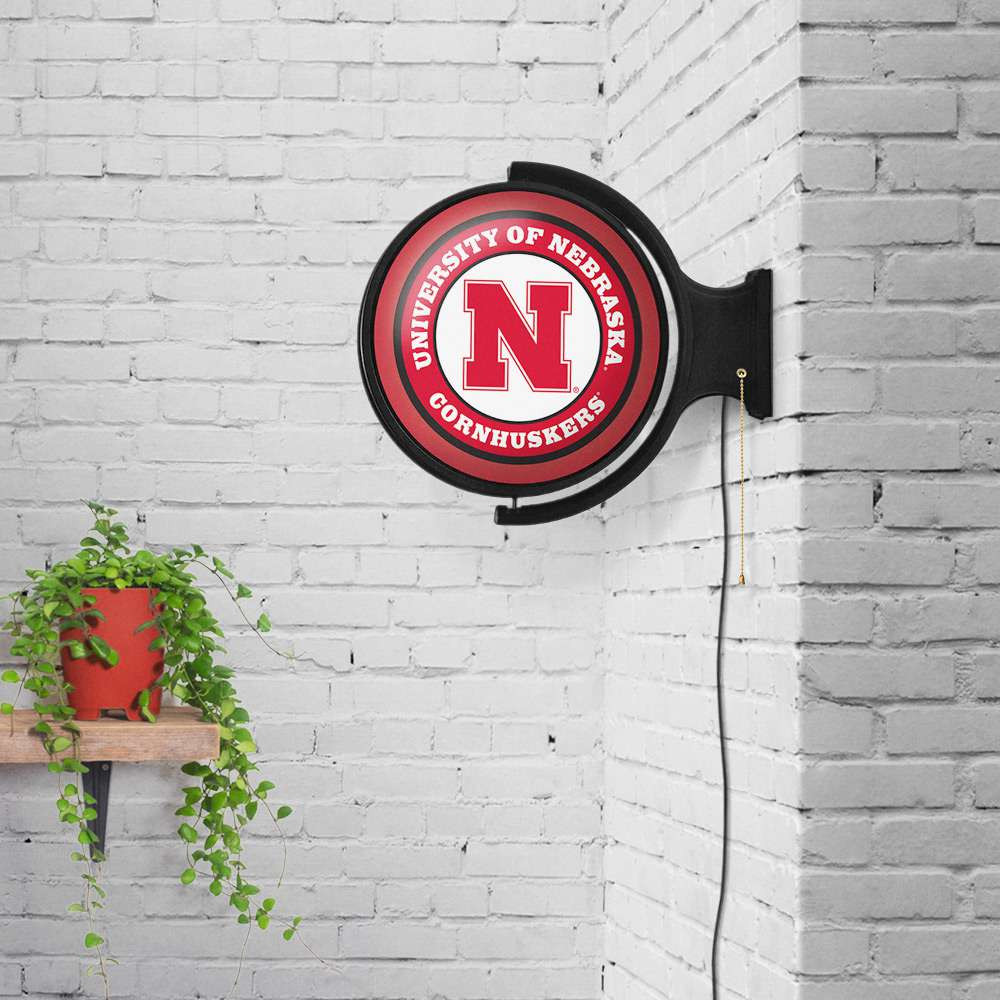 Nebraska Huskers Original Round Rotating Lighted Wall Sign