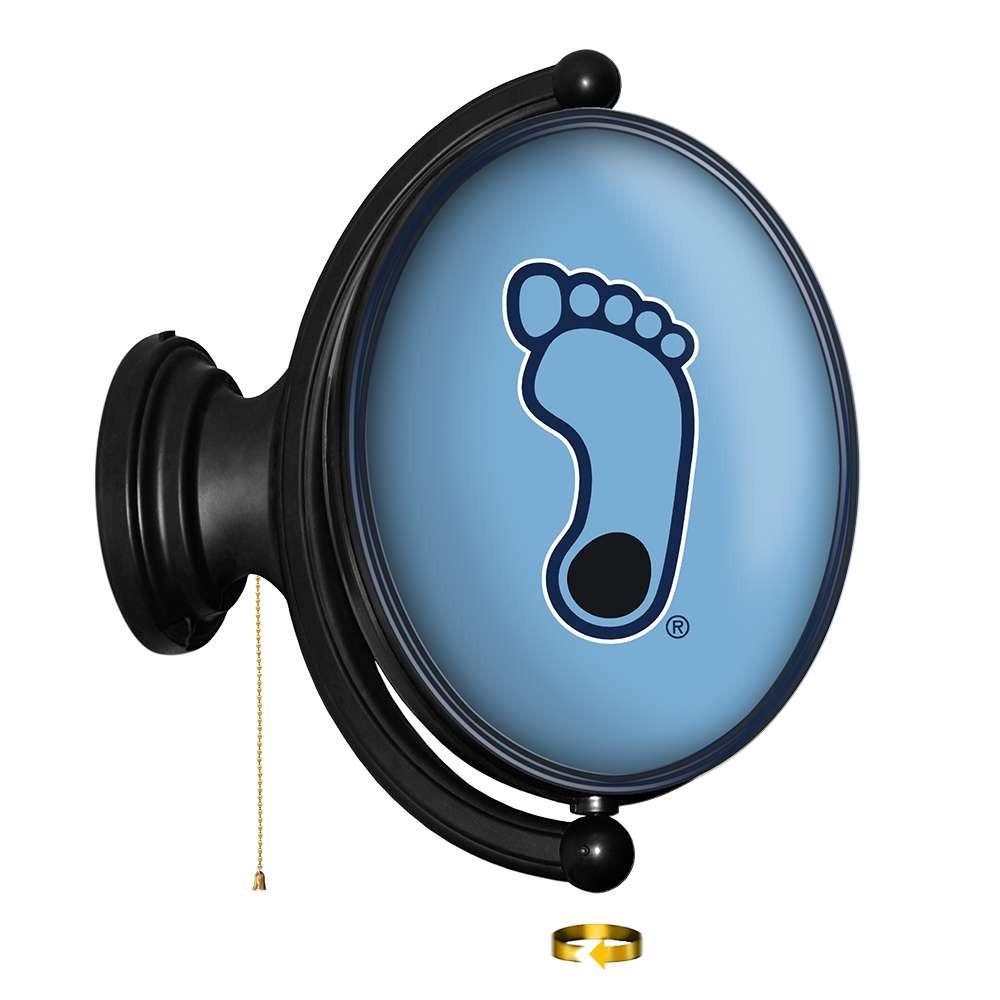 North Carolina Tar Heels Heel Logo - Original Oval Rotating Lighted Wall Sign - Carolina Blue | The Fan-Brand | NCNCTH-125-03B
