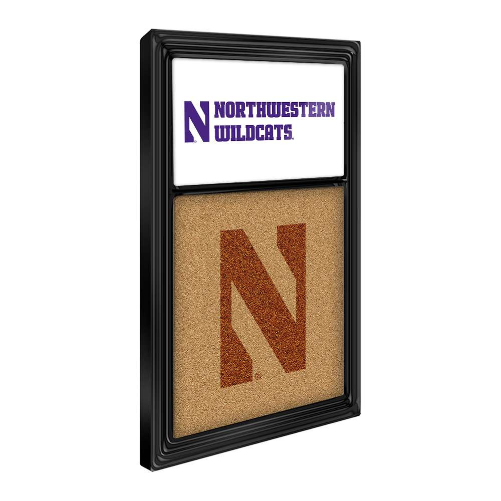 Northwestern Wildcats NU, Dual Logo - Cork Note Board