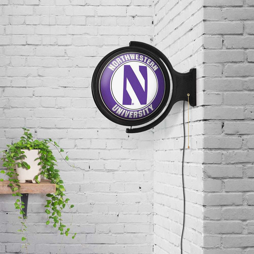 Northwestern Wildcats Original Round Rotating Lighted Wall Sign