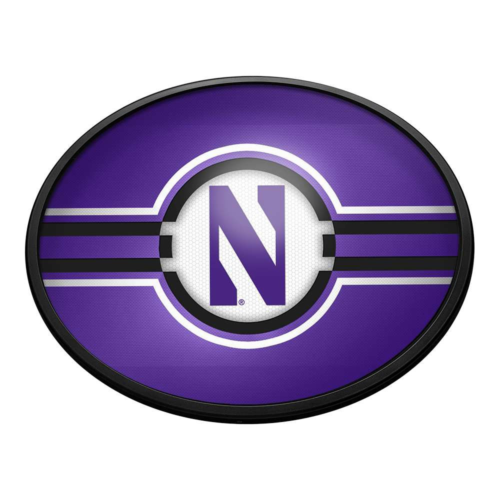 Northwestern Wildcats Oval Slimline Lighted Wall Sign - Purple | The Fan-Brand | NCNWWC-140-01A