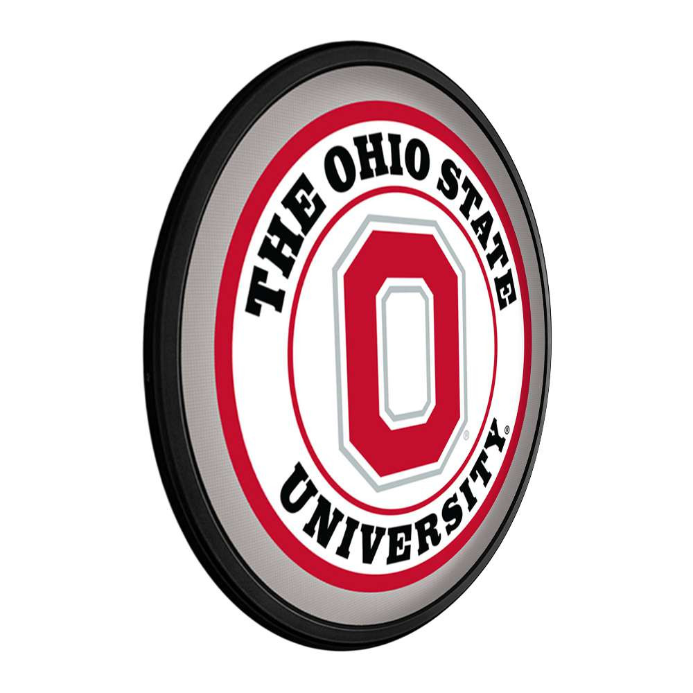 Ohio State Buckeyes Block O - Round Slimline Lighted Wall Sign