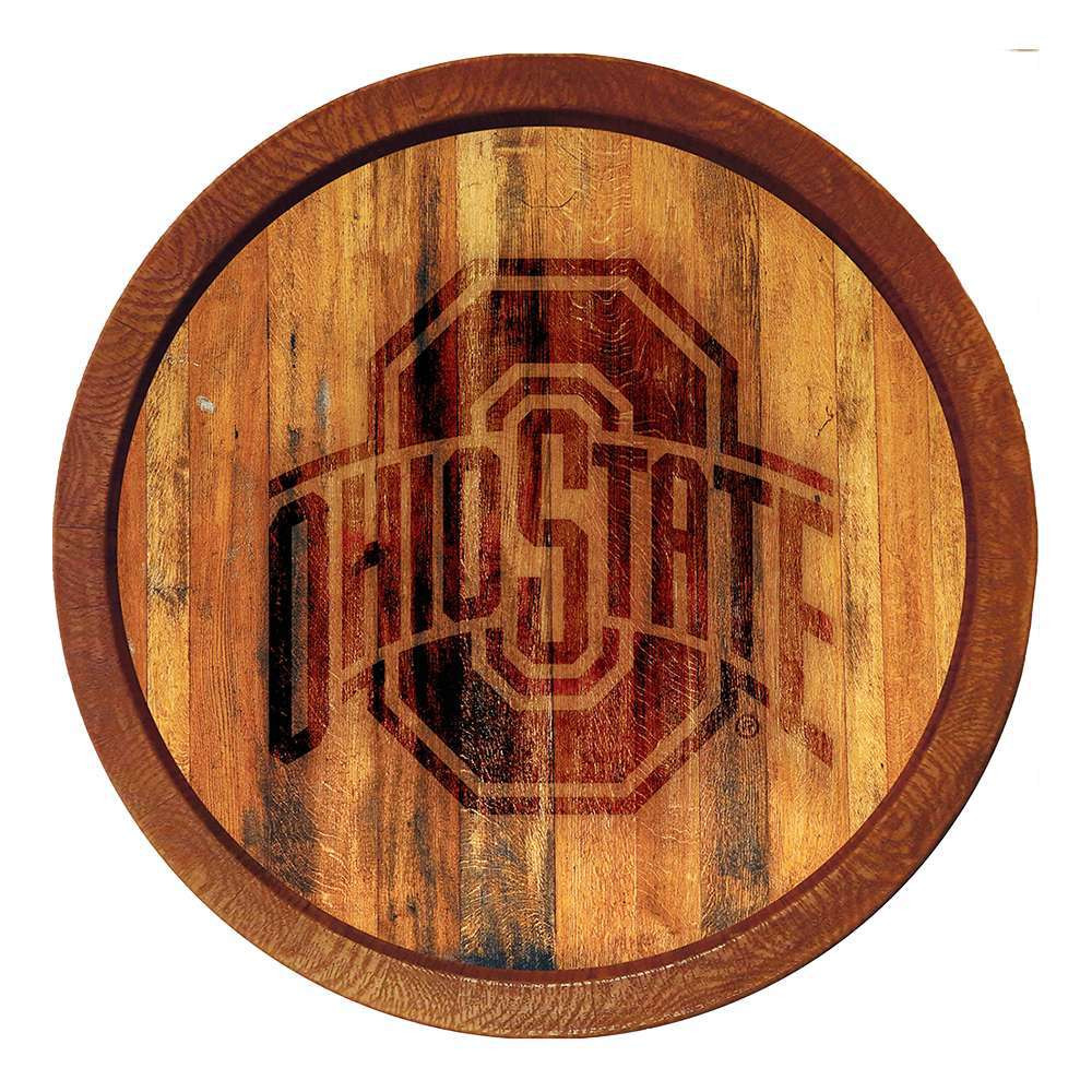 Ohio State Buckeyes Branded Faux Barrel Top Sign | The Fan-Brand | NCOHST-240-02