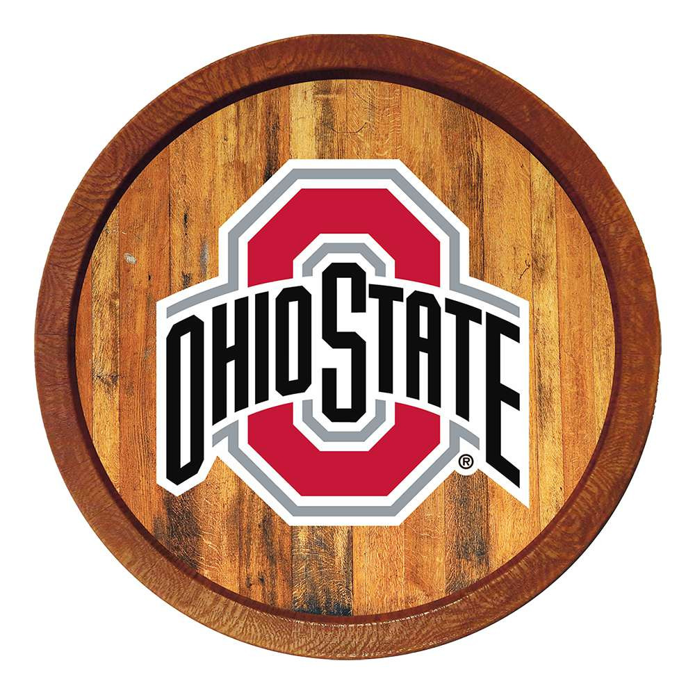 Ohio State Buckeyes Faux Barrel Top Sign | The Fan-Brand | NCOHST-240-01