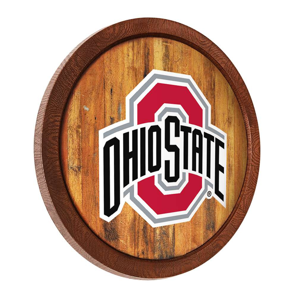 Ohio State Buckeyes Faux Barrel Top Sign