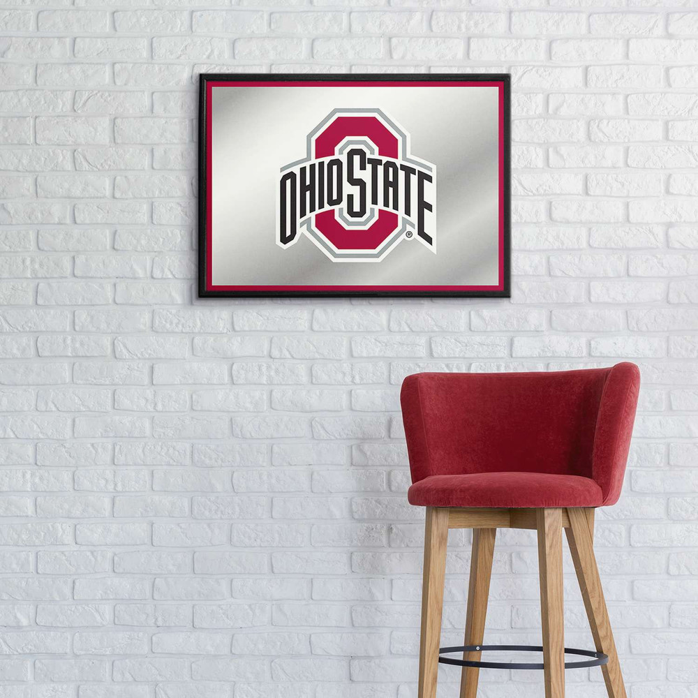 Ohio State Buckeyes Framed Mirrored Wall Sign | The Fan-Brand | NCOHST-265-01