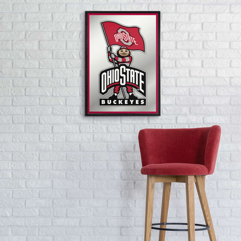 Ohio State Buckeyes Mascot - Framed Mirrored Wall Sign | The Fan-Brand | NCOHST-275-01