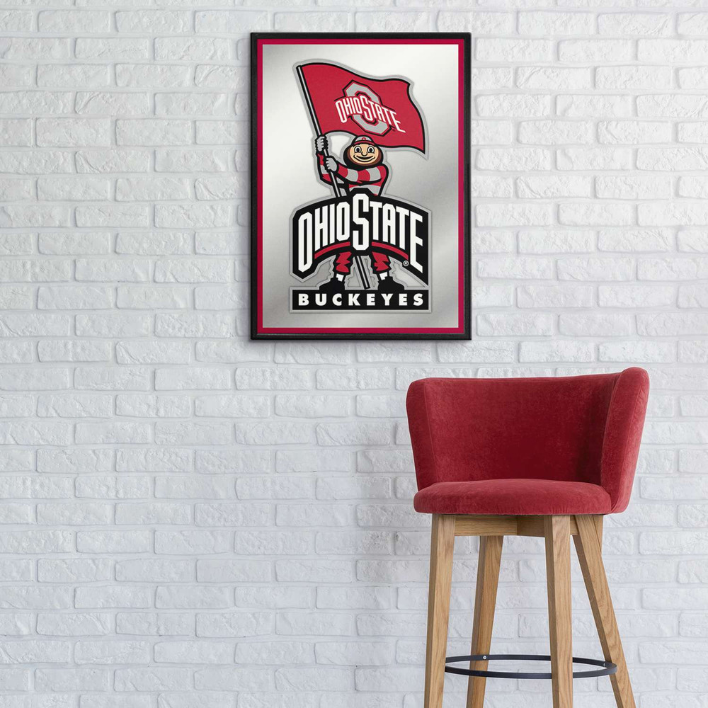 Ohio State Buckeyes Mascot - Framed Mirrored Wall Sign