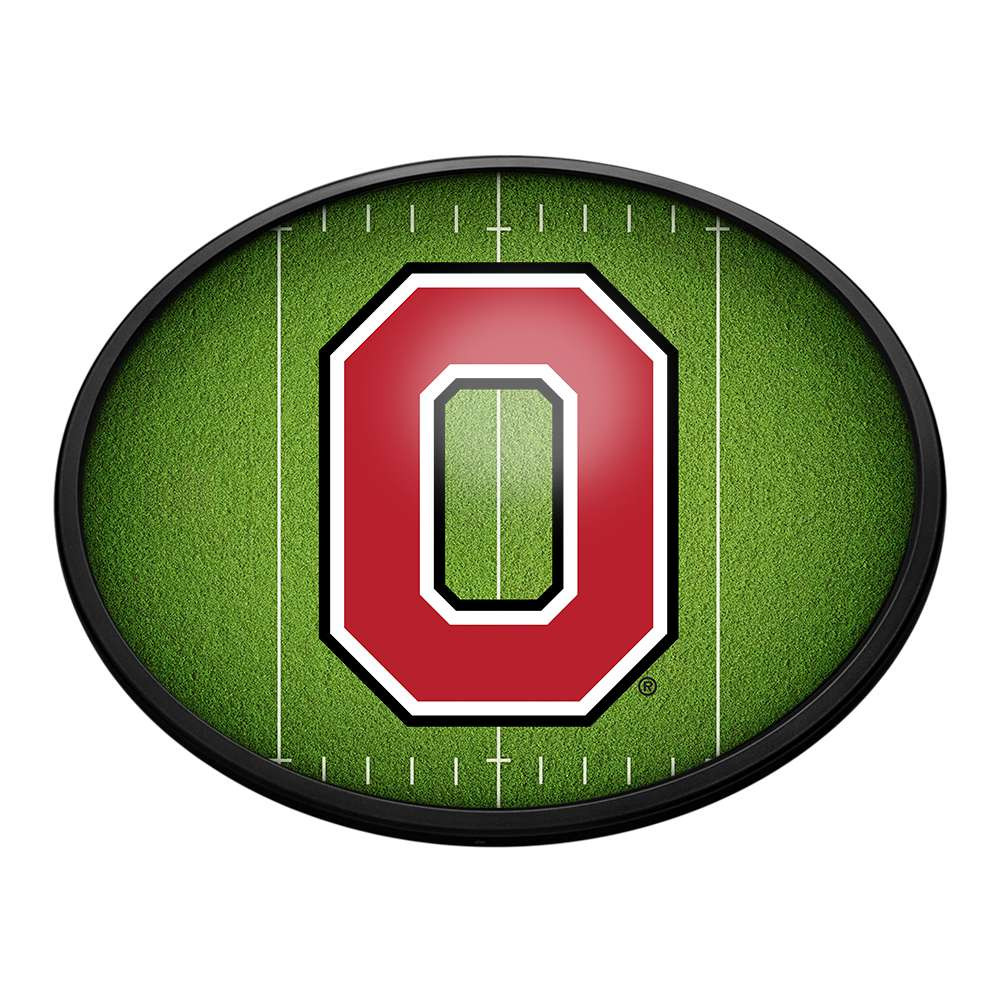 Ohio State Buckeyes On the 50 - Oval Slimline Lighted Wall Sign | The Fan-Brand | NCOHST-140-22