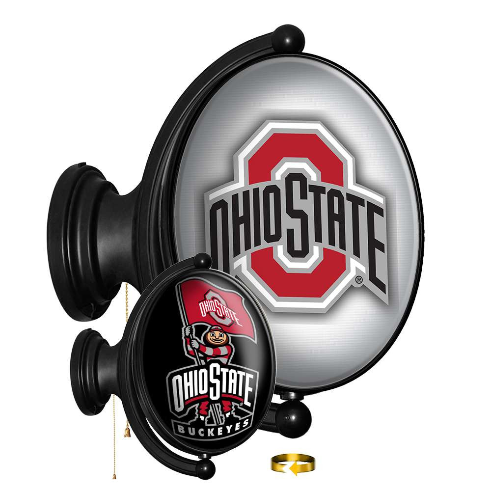 Ohio State Buckeyes Original Oval Rotating Lighted Wall Sign | The Fan-Brand | NCOHST-125-03