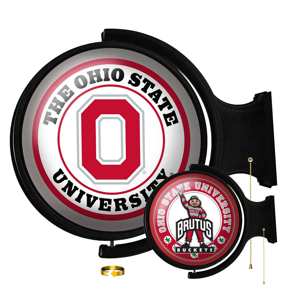 Ohio State Buckeyes Original Round Rotating Lighted Wall Sign | The Fan-Brand | NCOHST-115-03