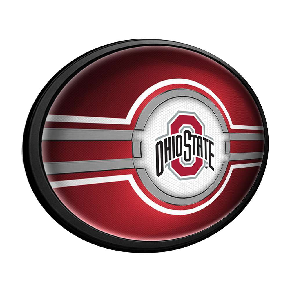 Ohio State Buckeyes Oval Slimline Lighted Wall Sign - Scarlet